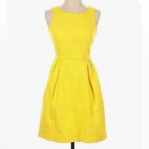 J.Crew Yellow Textured Fit & Flare Dress